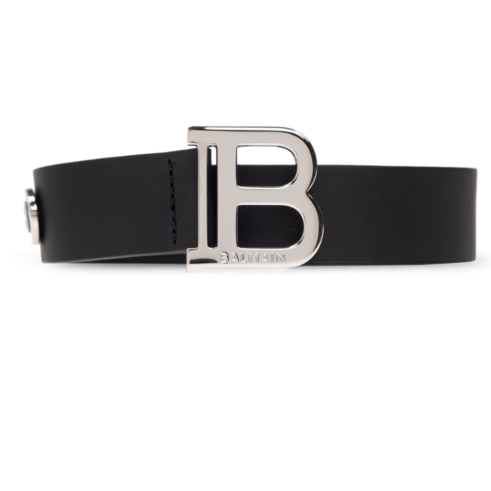 Balmain Black Logo Leather Belt
